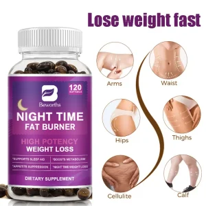 BEWORTHS 120pcs Night Time Fat Burner Capsule