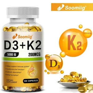 Vitamin D3 5000IU and 200 Mcg Vitamin K2 (MK-7) Capsules
